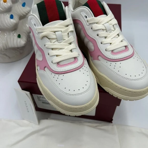 Women’s re-web leather sneakers, white and pink size 38.5 Italy - Picture 11 of 11